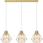 Suspension industrielle 3 lampes lustre m�tal plafonnier lumi�res e27 pour salon cuisine chambre salle ...