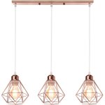 Suspension industrielle 3 lampes lustre m�tal plafonnier lumi�res e27 pour salon cuisine chambre salle ...