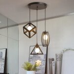 Suspension industrielle r�tro cage en 3 forme diff�rentes, lustre abat - jour vintage e27 luminaire e27 ...