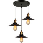 Suspension industrielle vintage luminaire en m�tal fer , r�tro lustre lampe plafonnier corde ajustable ...