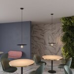 Suspension fabriqu�e en italie avec c�ble textile, abat - jour oversize ellepi et finition en m�tal sans ...