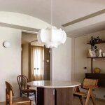 Lustre suspension wabi sabi en soie et fer �40 cm ? design japonais, luminaire d�coratif tiss� � la main, ...