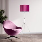 Paco home - suspension lampadaire trpied salon abat - jour velours monochrome e27 baies blanc (45, ...