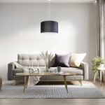 Paco home - suspension lampadaire trpied salon abat - jour velours monochrome e27 lampe  suspension ...