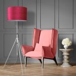 Paco home - suspension lampadaire trpied salon abat - jour velours monochrome e27 rouge blanc (45. ...