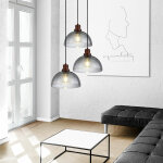 Suspension lampe en bois 3 flammes abat - jour en verre suspension lampe suspension lampe de salon, m�tal ...