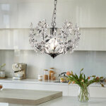 Suspension lampe suspension lampe feuille plafonnier design fleur, acrylique, chrome, abat - jour, forme ...