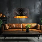Suspension lampe suspendue noire table à manger lampe de salon moderne, abat - jour textile rond, métal ... Suspension lampe suspendue noire table à manger lampe de salon moderne, abat - jour textile rond, métal ...