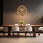 Suspension lampe suspendue lampe de salon lampe de salle � manger plafonnier, bambou naturel, 1x e27 ...