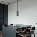 Suspension, lampe de table  manger, suspension moderne, pendule avec lment en bois, mtal, graphite, ...