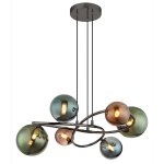 Suspension led lampe de salle � manger lampe de salle � manger r�tro en verre lampe de salon, vert p�trole ...