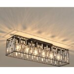 Suspension led, lustre en 6 verre goutte d'eau cratif, plafonnier led moderne dimmable en noir pour ...