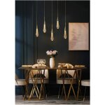 Comely - suspension led, lustre en verre goutte d'eau cr�atif, plafonnier led moderne en verre dor� pour ...