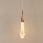 Goeco - suspension led moderne or 3w lumire blanche chaude 3000k abat - jour en verre, hauteur rglable ...
