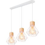 Suspension luminaire en bois fer lustre suspension deisgn vintage industrielle pour salle  manger chambre ...