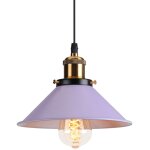 Suspension luminaire industrielle 22 cm , lustre plafonnier vintage abat - jour e27 ampoules en mtal ...