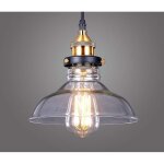 Suspension luminaire industrielle intrieur vintage rtro e27 edison culot lustre abat - jour en verre ...