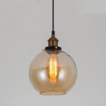 Suspension luminaire industrielle vintage plafonniers lustre edison lampe suspensions verre ambre c