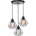 Suspension luminaire industrielle vintage, r�glable lustre plafonnier m�tal c�ble r�glable pour salon ...