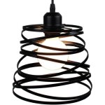 Suspension luminaire d'int�rieur de 20cm lustre r�tro en m�tal pour salon cuisine noir