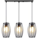 Suspension luminaire d'int�rieur r�tro 3 lumi�res lustre vintage plafonnier en m�tal pour chambre � coucher, ...
