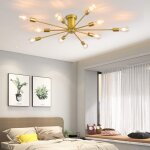 Ganeed suspension luminaire lustre, 10 lumires moderne lustre or industriel pendentif lumire semi encastr ...