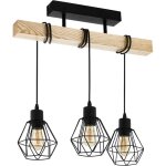 Suspension luminaire , lustre  3 lampes, abat - jour suspendus au design vintage et industriel, clairage ...