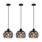 Suspension luminaire moderne lustre plafonnier abat - jour cristal lampe � suspension int�rieur �20cm ...