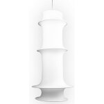 Suspension luminaire plafond 5 anneaux cercles tissu blanc plafonnier