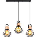 Suspension luminaire r�tro 3 lumi�res lampe � suspension vintage plafonnier d'int�rieur moderne en m�tal ...