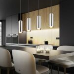 Suspension, suspension, luminaire de salon, argent, 4 flammes, plafonnier suspendu, mtal, 4x douilles ...
