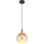 Suspension luminaire suspension salon lampe aluminium noir boule verre led h 130cm