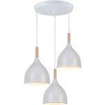 Suspension luminaire de salon moderne lustre en bois m�tal lampe plafonnier int�rieur �18cm pour chambre ...