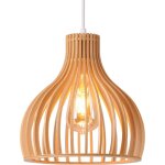 Suspension luminaire salon vintage en bois, plafonnier d�coratif cage � oiseaux, plafonnier r�tro fait ...