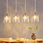 Suspension luminaire table  manger lampe de table en verre - 4 flammes moderne suspension g9 longue ...