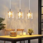 Suspension luminaire de table  manger - verre 3 flammes suspension de suspension g9 vintage lampe de ...