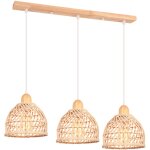 Suspensions luminaire vintage 3 lumi�res lustre en bambou lampe de plafond r�tro moderne luminaire plafonnier ...