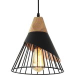 Suspension luminaire vintage, bois m�tal design lampe plafonnier industrielle en luminaires suspension, ...