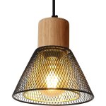 Suspension luminaire vintage, lustre retro bois pour cuisine, salon, chambre, restaurant (ampoule non ...