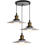 Suspension luminaire vintage m�tal �22cm - edison 3 t�tes - style industriel pour cuisine salon salle ...