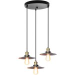 Suspension luminaire vintage m�tal �22cm - edison 3 t�tes - style industriel pour cuisine salon salle ...