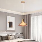 Suspension luminaire vintage r�tro chapeaux 27cm plafonnier industrielle en fer pour cuisine salon dor� ...