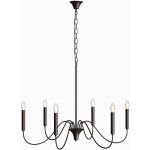 Suspension m�tallique style chandelier noir mat ? 6 bras - lumella noir
