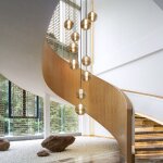 Suspension moderne lustre - 10 flammes en verre rond 200cm r�glable en hauteur table � manger suspension ...