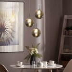 Suspension moderne lustre - 3 flammes en verre rond 150cm r�glable en hauteur table � manger suspension ...