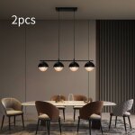 Suspension moderne noire, lot de 2, lustre led moderne pour �lot de cuisine pour table, salle � manger, ...