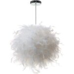 Suspension plume luminaire blanc moderne lustre abat - jour 30cm pour salons chambres d'enfants ampoule ...