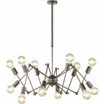 Suspension salon industrial spoutnik lustre plafonnier vintage r�tro, m�tal, 12x douille e27, dxh 95x109 ...