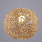 Suspension style champ�tre pour salon avec boule en rotin, abat - jour en osier tress�, lanterne en bambou, ...