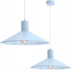 Suspension toscana e27, abat - jour en m�tal bleu